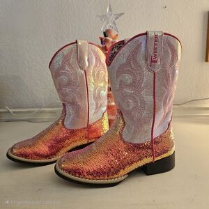 Twister Kids' Krissy Sparkly Pink Sequin Boots